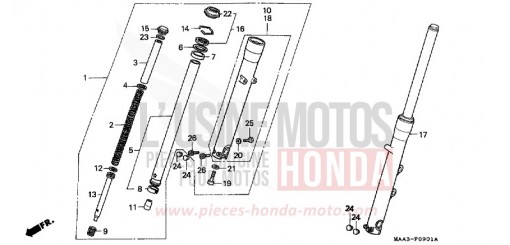 FOURCHETTE AVANT (VT1100C2) VT1100C2T de 1996